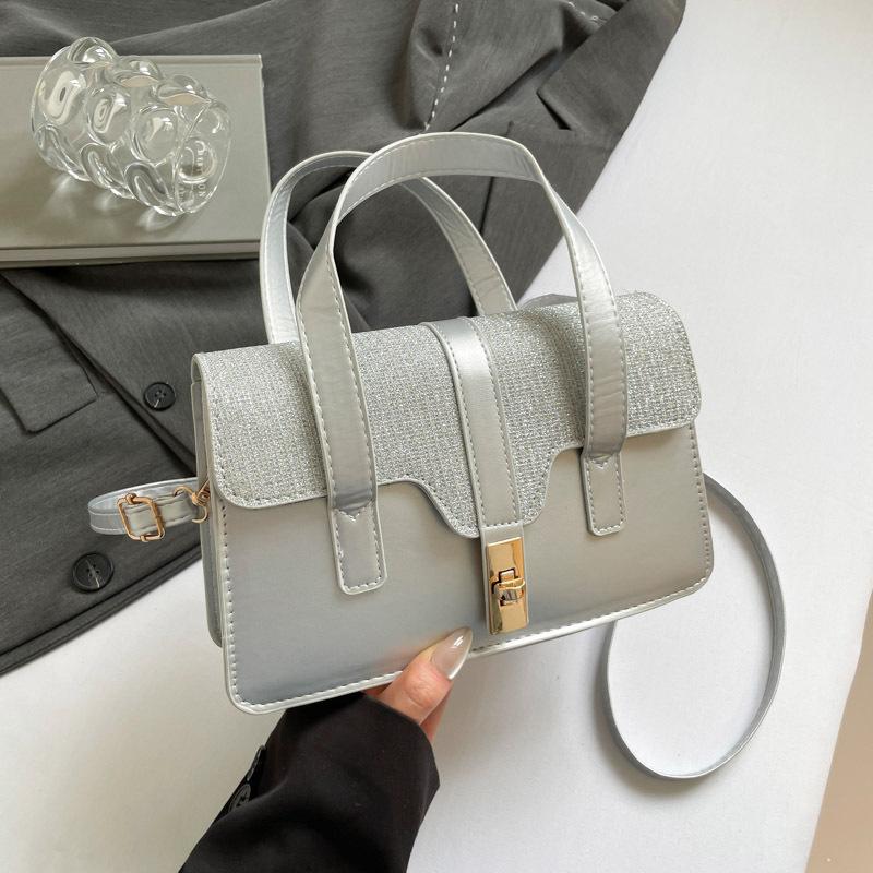 

Summer new high-value portable handbag commuter women s shoulder messenger bag foreign-style simple bag серебряный