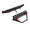 RC Crawler Bumper Black Front and Rear Bumper with Winch Mount Shackles LED Lights for Axial SCX10