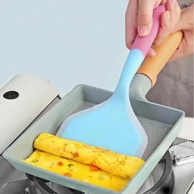 Silicone Tamagoyaki Frying Spatula - Heat Resistant, Non-scratch Kitchen Utensil for Pancakes