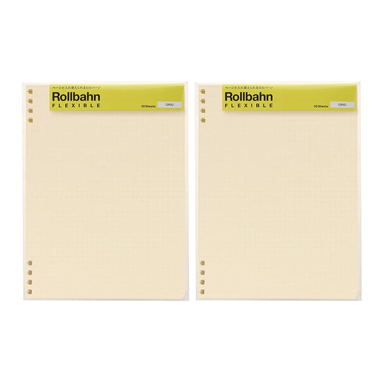 

Сменные блоки Delfonics Rollbahn Flexible Grid, формат A5 (Кремовый цвет), Набор из 2 предметов (100 листов)