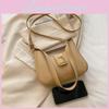 Simple Solid Color Gold Buckle Decoration Women Casual Shoulder Bag For Casual Street Style Women