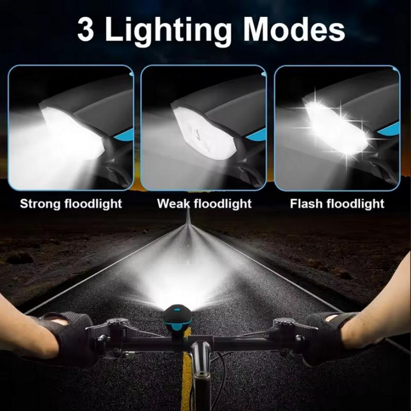 USB Rechargeable Bicycle Light Bike Front Light Waterproof Night Riding Bicycle Headlight With Horn
