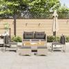 6 Piece Garden Sofa Set in Light Gray and Dark Gray Poly Rattan