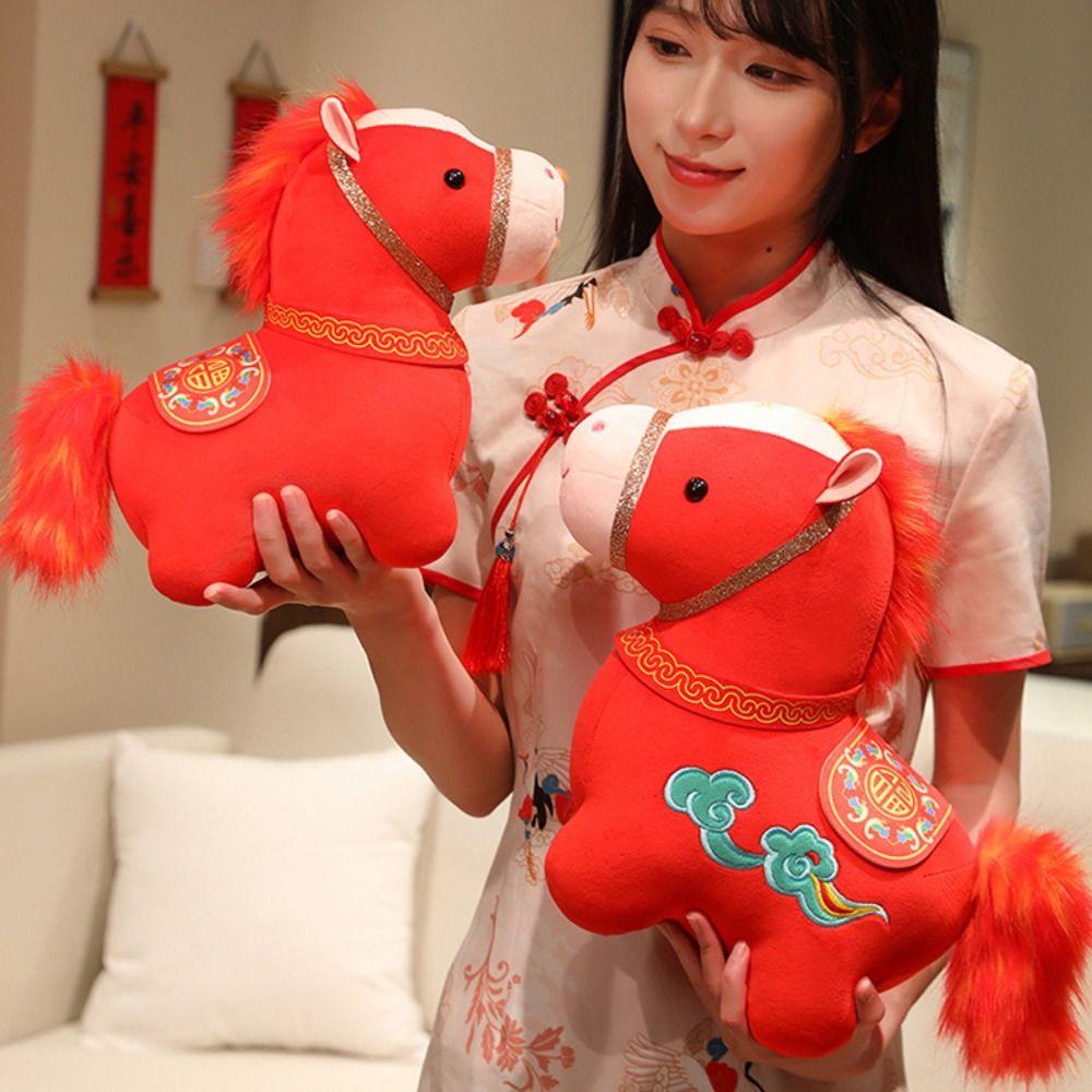 Creative Stuffed Animal Doll Fluffy Zodiac Pony Figurine  Chinese New Year