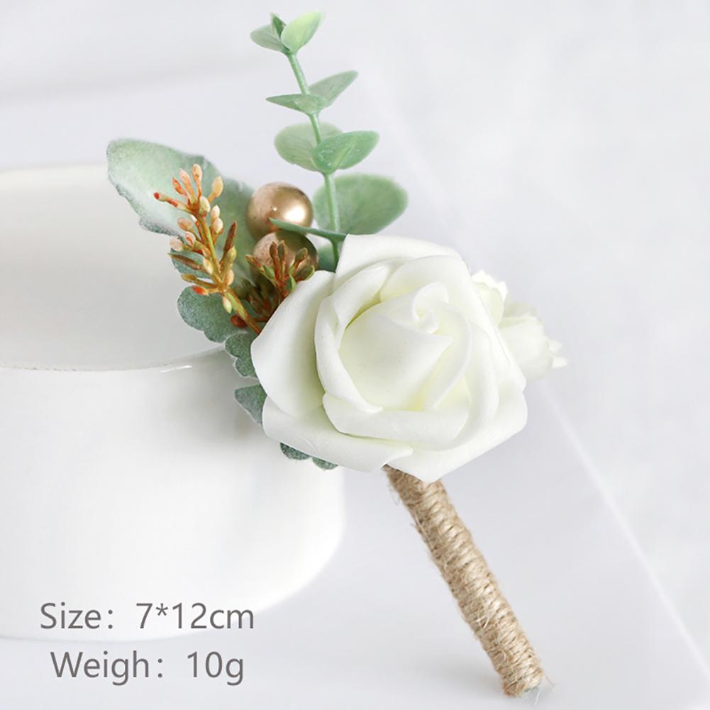 Artificial Corsage Simulation Flowers Wedding Supplies For Grooms Bridal Groomsmen Bridesmaids