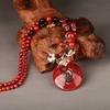 GEMCHIC Women's Vintage Red Glass Fish Pendant Necklace Long Sweater Chain Ethnic Style Jewelry Gift