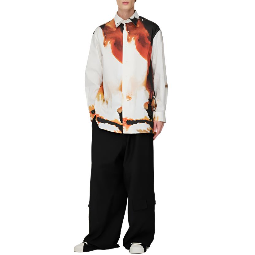 adidas Y-3 AOP Camicia a Maniche Lunghe Comoda alla Moda Trendy Minimalista Camicie Unisex JX4804