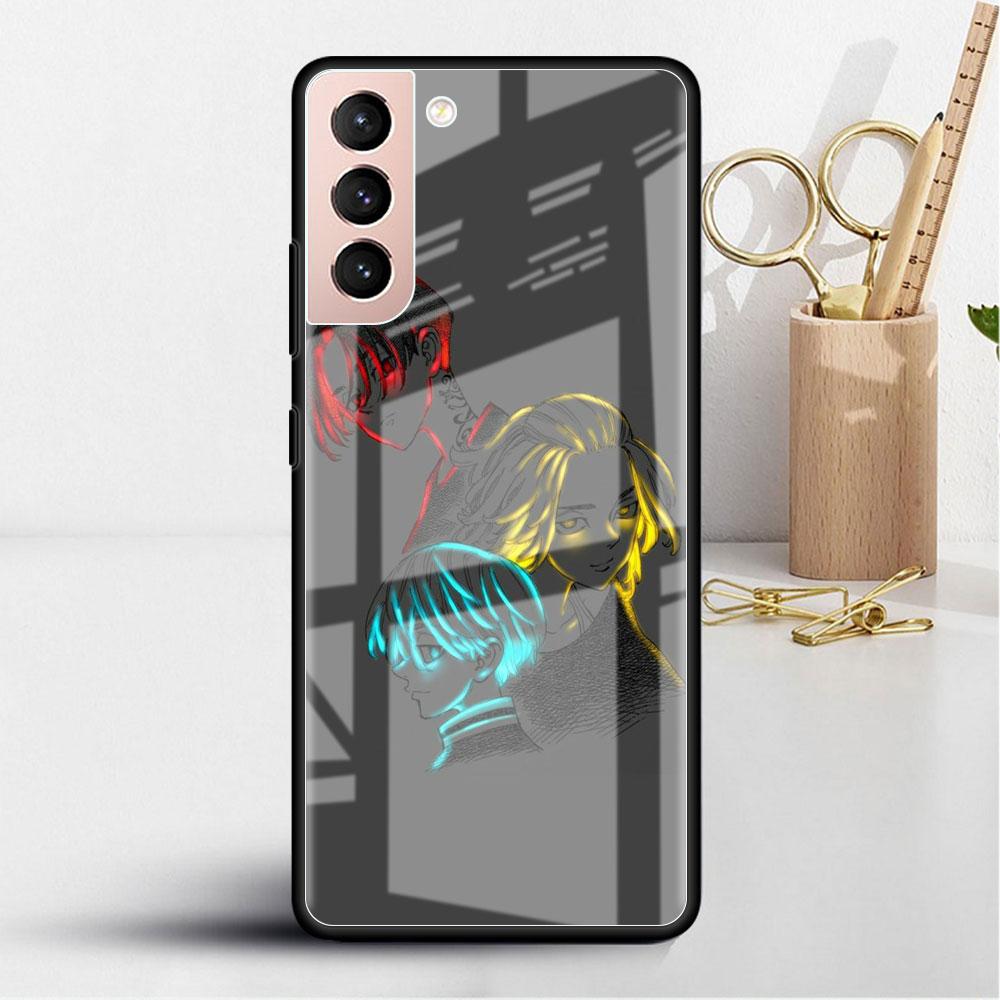 Glass Case For Samsung Galaxy S22 S20 FE S21 5G S10 S9 Plus Note 10 20 Lite Tempered Phone Cover Japan Anime Tokyo Revengers