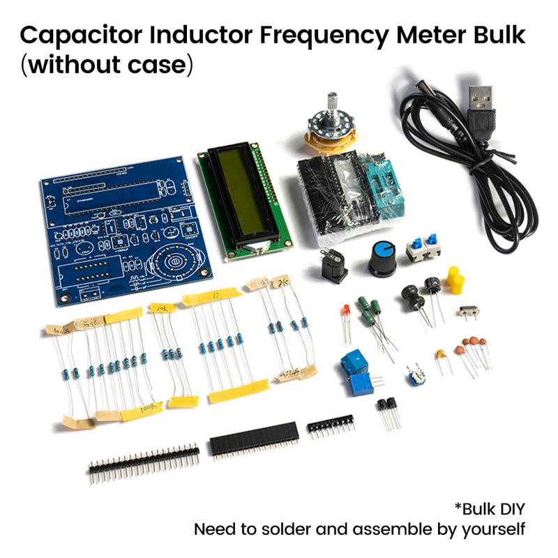 DC5V High Precision Digital Inductance and Capacitance Measuring Instrument DIY Kit with USB Data Cable LCD Frequency Meter