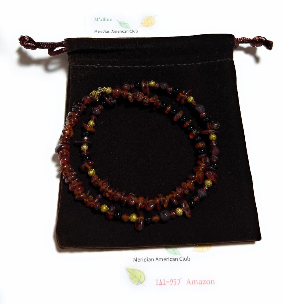 [Malline] Natural Stone Necklace Garnet Onyx Short Necklace [Amulet] Made In Japan Length Approx. 43cm