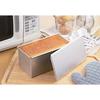 Tiger Crown Silver Bread Pan, 95 x 190 x 95mm, Square Bread Pan, 1 Loaf Capacity, Steel with Aluminum Plated Finish, with Sliding Lid, 2383