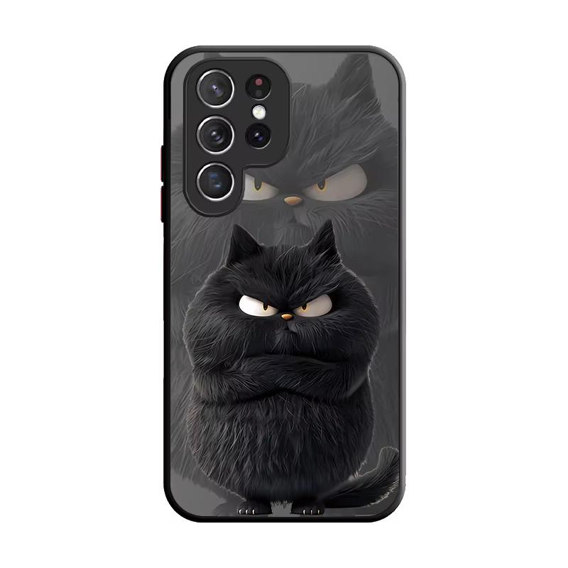 Lovely Black White Cat Matte Phone Case For iPhone 17 16 16e 15 14 13 12 Mini 11 Pro XS Max XR X SE 2022 8 7 Plus Cover