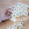 Set Gioco Mahjong Cinese 144 Mini Tessere Bianche Incise Per Riunioni di Famiglia Per Gioco Stile Cinese Tempo Libero in Famiglia