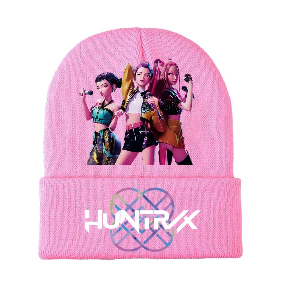 K-Pop Demon Hunters Kids Boys Girls Rumi Zoey Mira Knitted Hat Velvet Hat Autumn Winter Warm Kids Knitted Cap