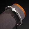 Men's Adjustable Braided Hip Hop Bracelet with Retro Copper Crown, Pineapple Beads, and Vacuum-Plated Titanium Steel.