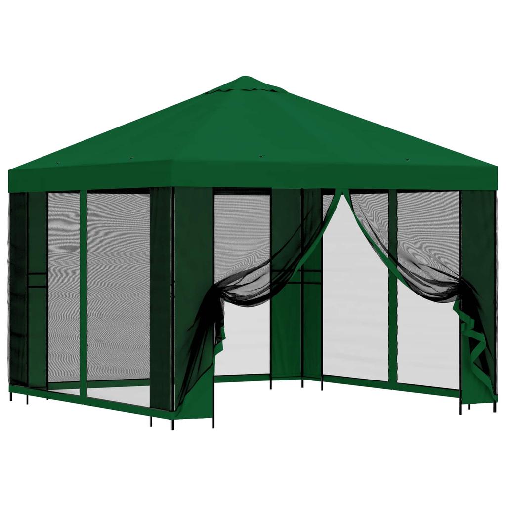 Garden Pavilion with Side Walls 3 X 3 M Green