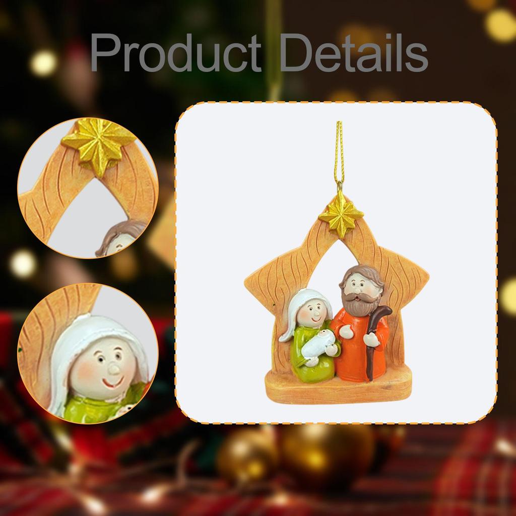 Christmas Nativity Scene Pendant Versatile Accessory Christmas Hanging Ornament for Xmas Home Party Supplies Festival Indoor