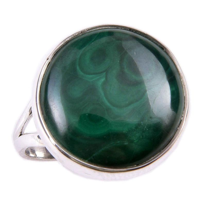 Natural Malachite Gemstone 925 Solid Sterling Silver Jewelry Ring Size 9 K0j75