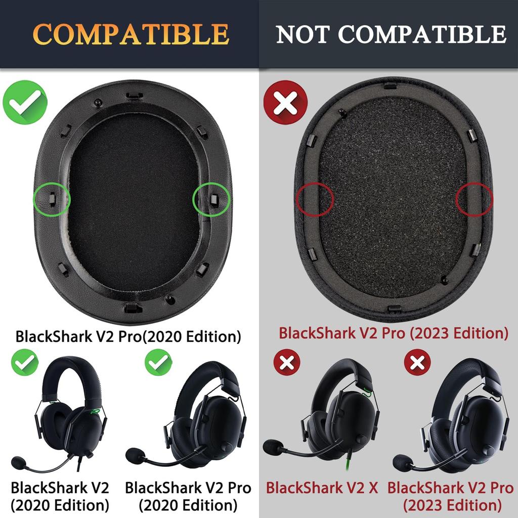 SOULWIT Cooling Gel Pad Ear Pad for Razer BlackShark V2 Pro Compatible with Blackshark V2 Pro 2023 Head Pad Replacement for Gaming Headset Cooling Ear