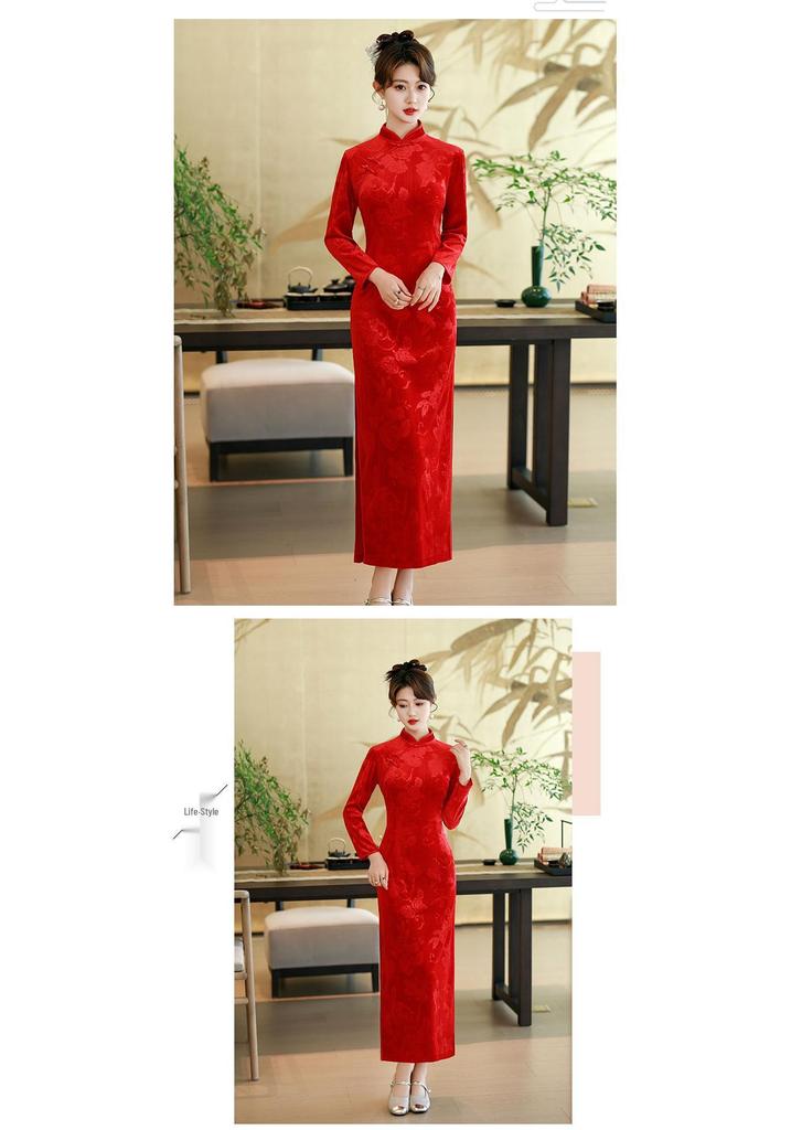 2026 Spring/Autumn Cheongsam for Mothers: Elegant, Slimming, Wide-Legged Design, Tummy Concealing, Youthful Appeal.