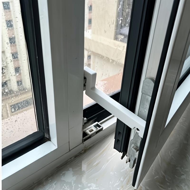 2Pcs No-Drill Outward Opening Casement Window Stopper, Windproof Anti-Shake Limit Block, Safety Window Opening Angle Fixing Buck