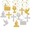 Spirals Hangings Suitable For Communion Handmade Crosses Doves Streamers Elegant Handmade Ceiling Decorations