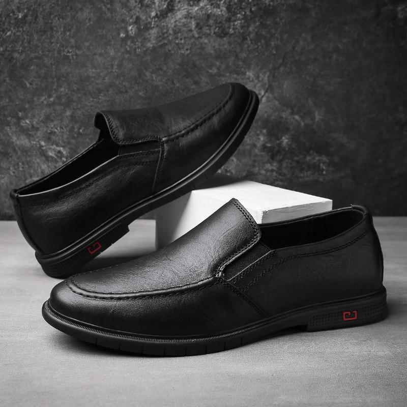Genuine Leather Mens Loafers Moccasins Simple Soft Slip On Flats Boat Shoes High Quality Man Casual Shoes Male Driving Footwear