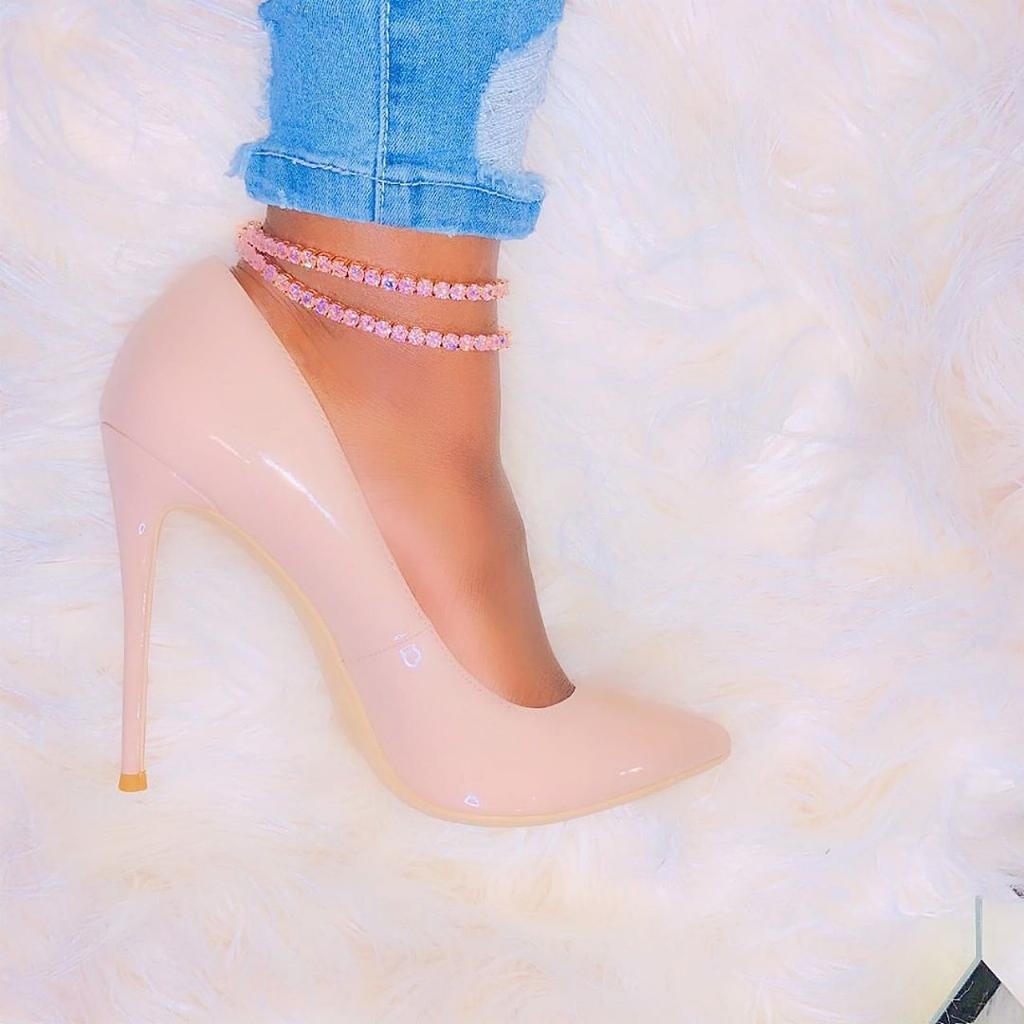 New Hip Hop One Row Shiny Crystal Tennis Stretch Anklet Foot Chain Ankle Bracelet pink Cz Anklets Beach Fashion Anklet Jewelry