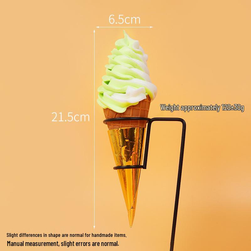 

Night Market Ice Cream Cone Model: Realistic Torch Dessert Prop for Photography and Decor