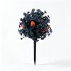 2 Pack Halloween Artificial Pumpkin Ground Stakes with Blue Flowers for Outdoor Yard Decor