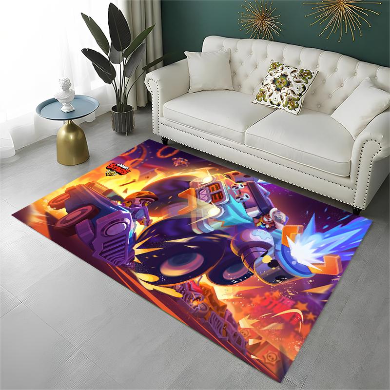 Cartoon B-Brawl Game Non-Slip Area Rug for Living Room,Bedroom,Playroom,Soft Carpet Floor Mat Home Decor Rug Kids Room Gift