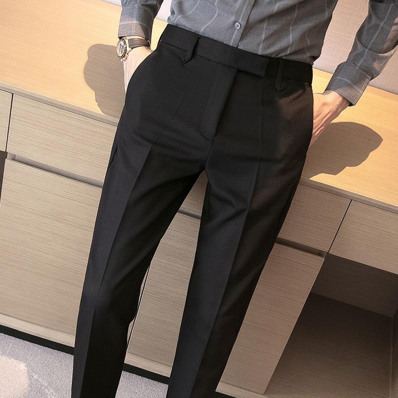 British Suit Pants Pants Small Feet Dress Business Flu Ruffian Handsome Yuppie Pants Men's Men's Coffee Color