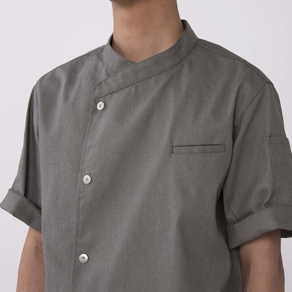 Seven Uniform BA1089-6 Brown, Large, Unisex Short Sleeve Denim Chef Coat