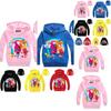 Sudadera con Capucha Estampada de Trolls para Niños Pulóveres de Algodón Abrigo Chaqueta Regalo Años