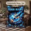 Soccer Theme Throw Blanket Custom Name Text Personalized Blanket Soft Cozy Blanket for Home Sofa Bed