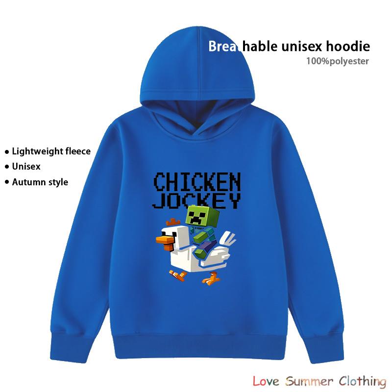 

Худи Minecraft Chicken Jockey для мальчиков девочек 4-14 лет, HD-принт, 100% полиэстер, геймерский пуловер, повседневная детская толстовка на осень, много цветов, оптовая скидка 130