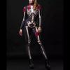 Women Halloween Party Costume Turtleneck Skull Print Long Sleeve Jumpsuit Outfit Scary Skeleton Bodysuit for Adults