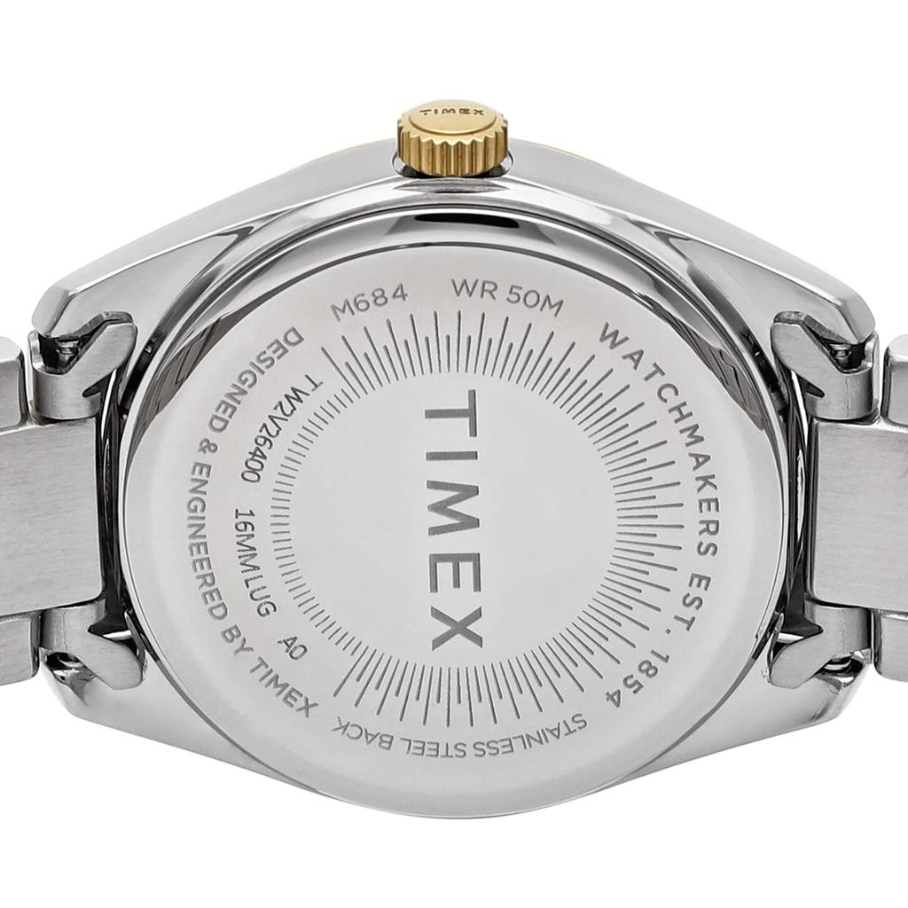 Hodinky Timex Highview stříbrný ciferník mosaz minerální sklo křemen 32MM americké hodinky TW2V26400 zlaté [TIMEX] dámské [položka]