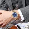 European and American Men's Steel Belt Hip-hop Roman Scale Diamond-encrusted Calendar Men's Quartz Watch
