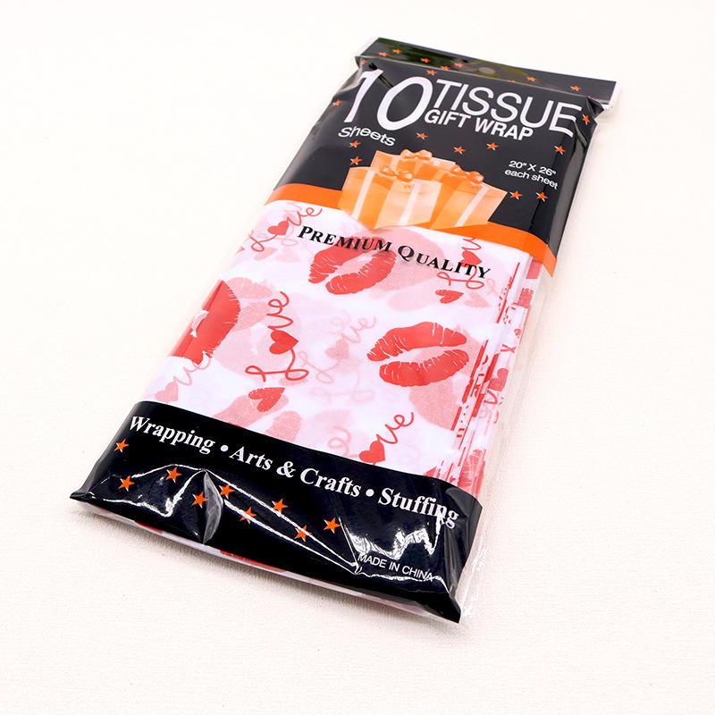10Pcs Heart Tissue Paper for Handmade Craft Paper Diy Flowers Wrapping Gift Packing Paper Valentine's Day Wedding Party Supply