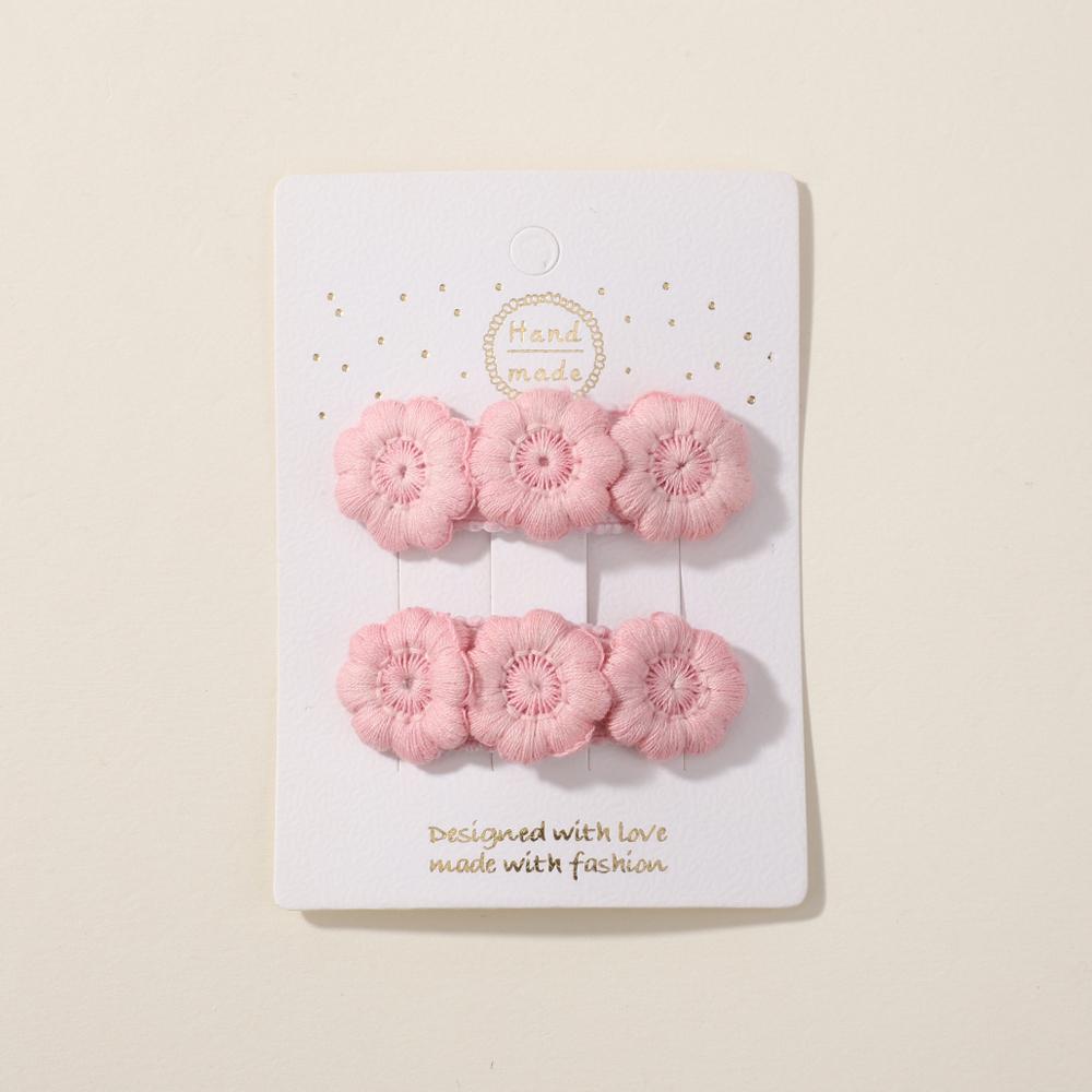 

2pcs Floral Embroidery Hairpins Children Hair Clips Geometric Sweet Girls Vintage Baby Hairpins BB Barrettes Hair Accessories