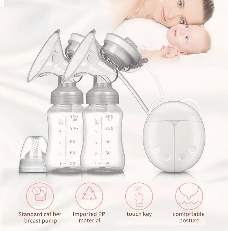 Double Electric Breast Pumps  Silent Portable USB Electric Breast Pump Hands Free Automatic Milker BPA Free Breast Feeding