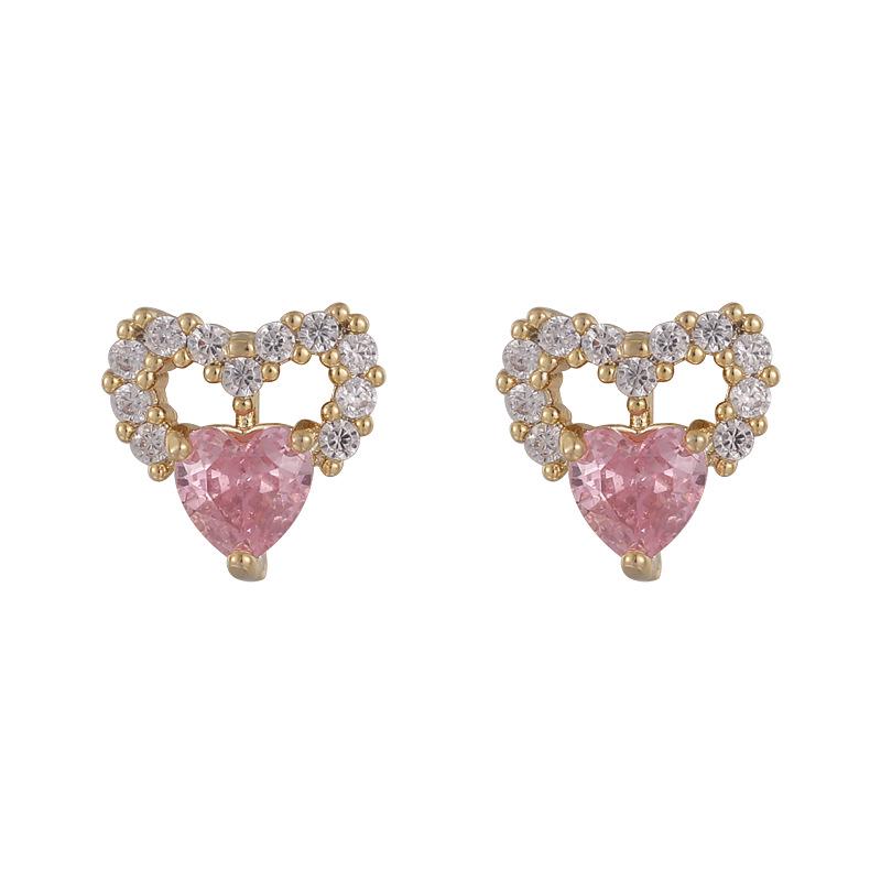 2024 Sweet Zircon Heart & Butterfly Mini Earrings - Colorful, Exquisite, Small