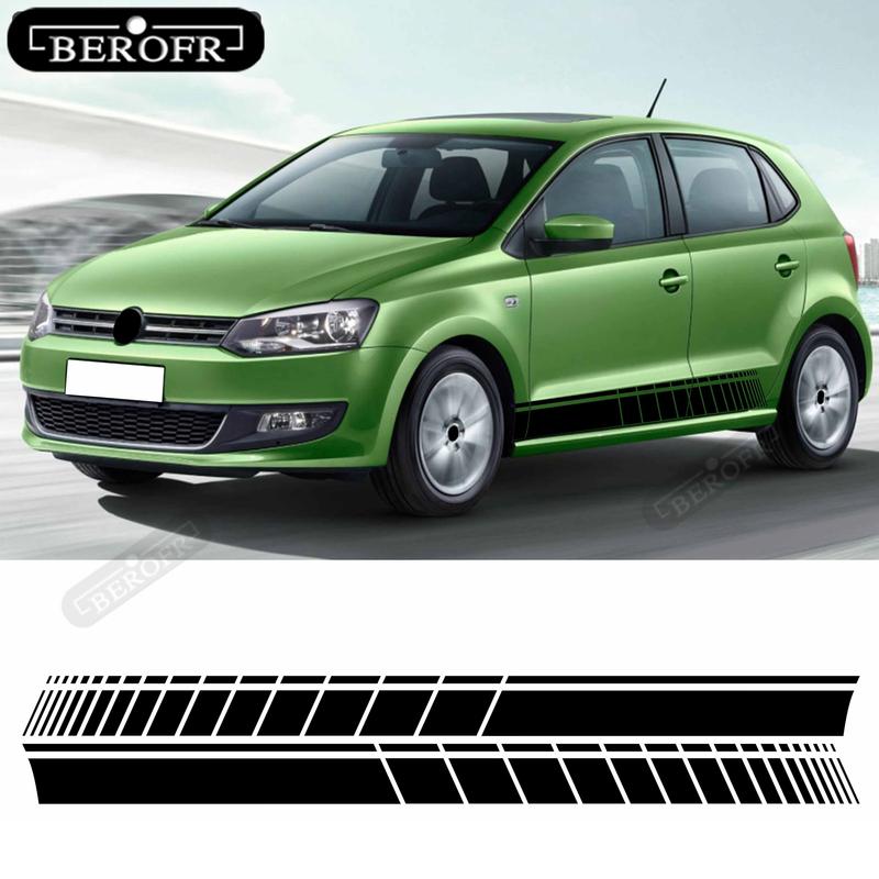 Car Styling Door Side Skirt Stripes Decal Stickers for Vw Volkswagen Golf 4 5 6 7 Polo Passat B5 B6 B7 Tiguan Touran Accessories