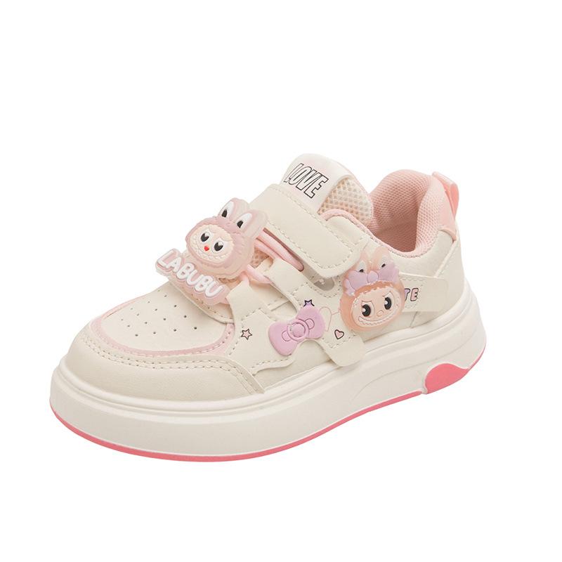 Girls' 2026 Cartoon Velcro Casual Sports Shoes - Non-slip, Spring/Autumn, Student Single Shoes