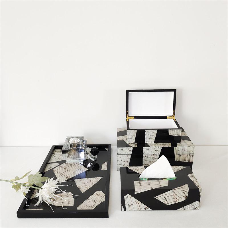 Nordic Minimalist Wooden Jewelry Box & Tissue Tray Decor for Bedroom/Living Room