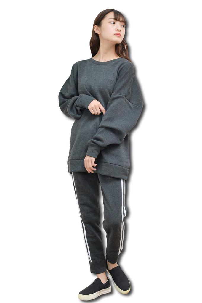 Aunii 8303 Loungewear Casual Cute and Relaxed Crew Round Solid Sizes Women's Fleece-Lined Set, Sweatshirt, Fall/Winter Jersey, Elegant, Fit, Neck,