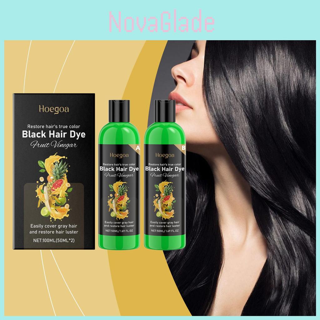 Hoegoa Black Ab Hair Color Treatment Set With Nourishing Plant Extracts For Smooth Shine