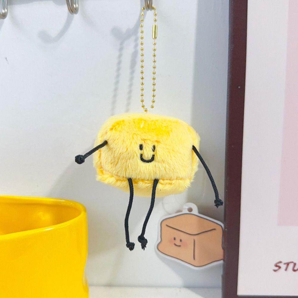 

Soft Butter Plush Keychain Plush Stuffed Butterman Pendant Cute Cartoon Margarine Doll Couple