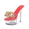 Fashion 15cm Stiletto Car Model Water Diamond Nightclub High Heels Sky-high Women's Shoes, Catwalk Pole Dancing Shoes Water